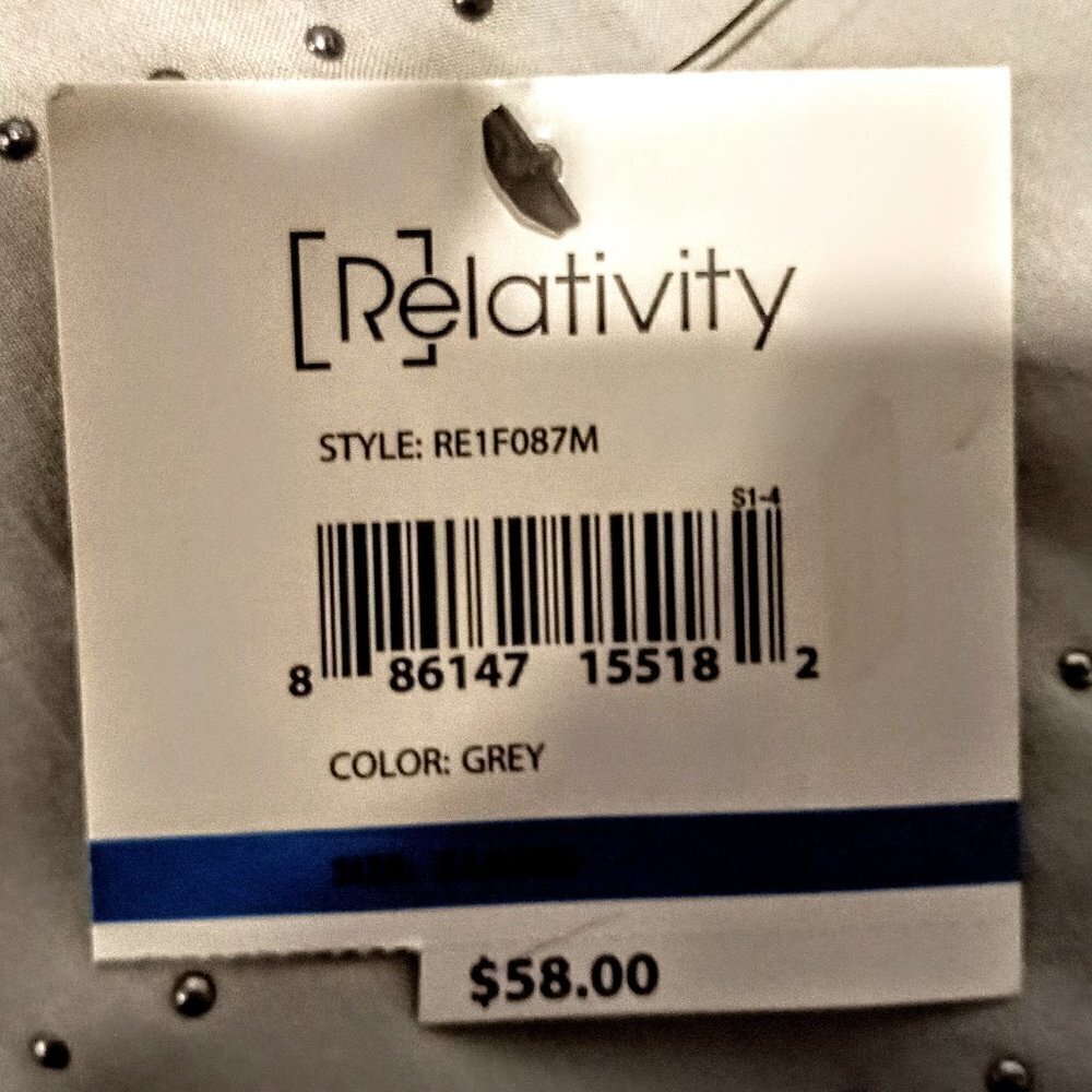 Relativity Grey Embellished Front SS Tunic - Picture 6 of 7
